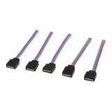 10 Conector Hembra Rgb Cable Cinta Led 5050 3528 Soldar   