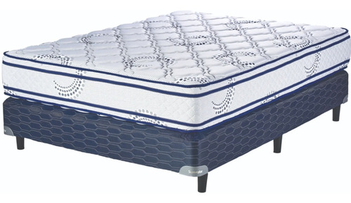 Sommier Suavestar Espuma Atmosphere 2 1/2 Plazas De 190cmx140cm  Azul Y Blanco