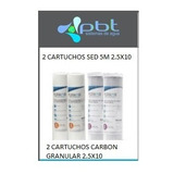 Kit Cartuchos 2.5 X 10 Incluye  2 Sedimentos Y 2 Carbón Act 