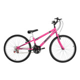 Bicicleta Bike Com Aro 26 Rebaixada Em 18 Marchas Cor Rosa