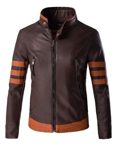 Chaqueta De Cuero Pu Para Hombre Con Cremallera Jaet Woerine