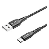 Cable Usb De 1 M Para Carga Rápida Tipo C, Resistente A 3 A, Color Negro