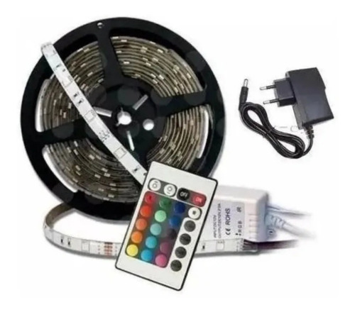 Tira Cinta Led Rgb Multicolor Con Control 5 Metros Cinta Led