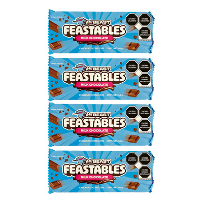 Mrs. Beast Chocolate Con Leche 60g - Pack 4 Pz | Meses sin interés
