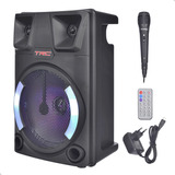 Caixa De Som Portátil Trcx120 Led Bluetooth Usb Tws 120w Rms