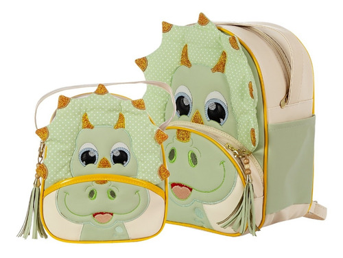 Kit Mochila E Lancheira De Bichinho Infantil De Nylon