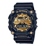 Reloj Casio G-shock Ga-900ag-1adr Hombre Color De La Correa Negro Color Del Bisel Negro Color Del Fondo Dorado