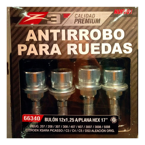 Tuercas Bulones Antirrobo Para Ruedas Z3 Varios Modelos