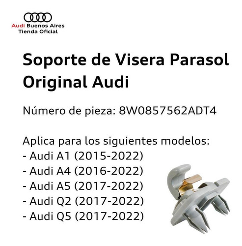 Soporte De Visera Parasol Audi A, A4, A5, Q2 Y Q5 Audi Q5 Foto 2