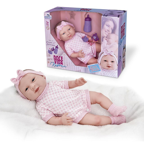 Adijomar Bebê Boneca Reborne Com Chupeta E Mamadeira Boneca Bebê Reborn Com Chupeta E Mamadeira