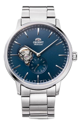 Reloj Orient Automático Rn-ar0101l Para Caballero Azul Plata