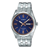 Reloj Casio Mtp-1335 Acero Hombre Doble Calendario Analogo