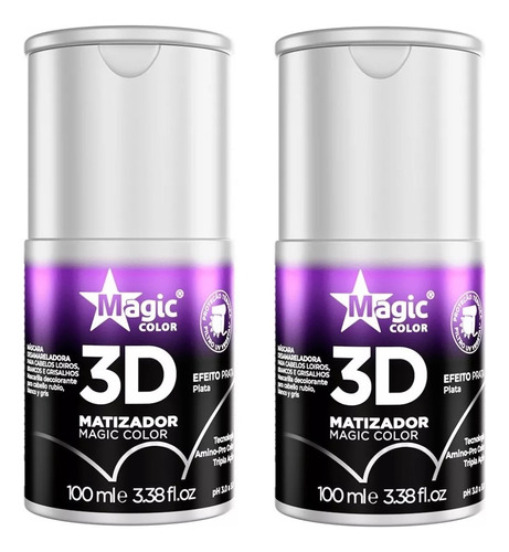 Kit 2 Matizadores Magic Color Efeito Prata 100ml