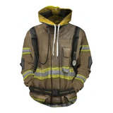 Bomberos 3d Digital Impreso Ropa De Pareja Sudadera Con