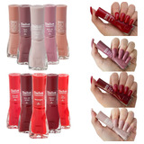 Kit Com 10 Esmaltes Dailus Vermelho E Nude