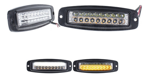 Par Faros Barra 18 Leds Dual Bicolor Empotrable Defensa