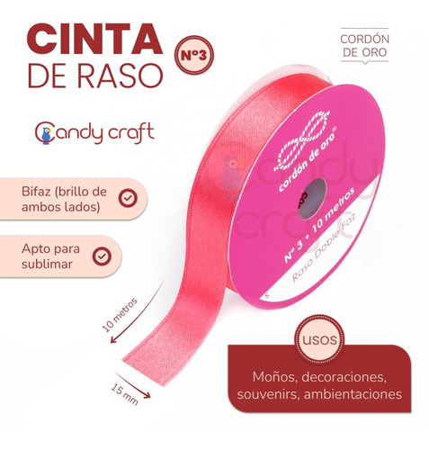 Cinta Raso N3 - 1,5cm - Cordon De Oro X 10 Metros - Stock