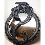 Espejo De Pared Grande 20  H Ying Yang Antiguo Dragon Resin