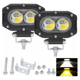 Faros De Lupa Focos Led Doble Color 120w Luz Para Auto Moto