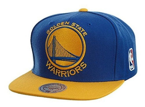 Oro State Warriors Mitchell Y Ness Xl Logotipo Del Casquillo