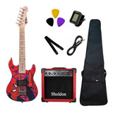 Guitarra Infantil Phx Marvel Spider Man C/ Cubo Gt1200 + Kit