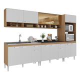 Cozinha Completa Modulada 5 Peças Paris Multimóveis Mp2225 Cor Rustic/branco