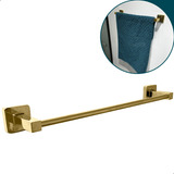 Suporte Para Toalha Banheiro Dourado Toalheiro 40cm Quadrado