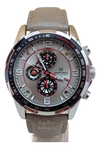 Relógio Masculino Naviforce Cronógrafo Data Pulseira Couro