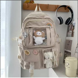 Mochila Feminina Coreana Kawaii Impermeável De 17 Polegadas