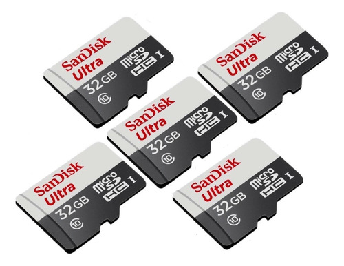 5 Cartões De Memória 32gb Sandisk Ultra Classe 10 Original