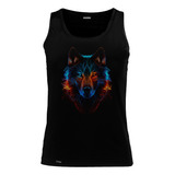 Camiseta Esqueleto Lobo Estilo Neón Animal Inp Sbo