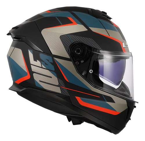 Capacete Ls2 Ff808 Stream Ii Road Preto Fosco Azul 