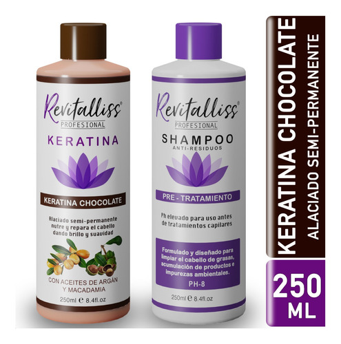 Keratina Brasileña Revitalliss Chocolate + Shampoo 250ml