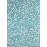 Papel Tapiz Azul Turquesa Con Flores Blancas En Relieve