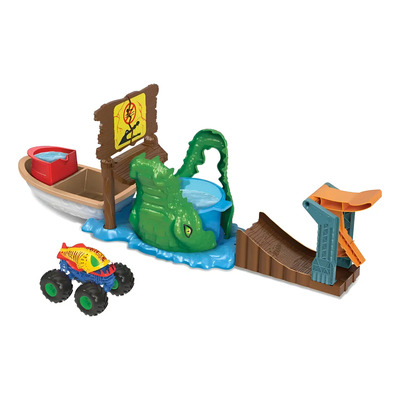 Pista Hot Wheels Monster Trucks Mordida En El Pantano Color Multicolor | Meses sin interés