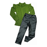 Conjunto Infantil Blusinha Frio Calça Legging Tratorada 