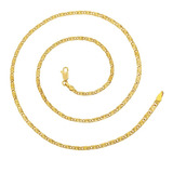 Fina Cadena Eslabón Oro 24k Lam Collar 51cm X 2.5mm Premium