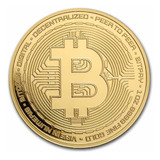 Bitcoin Moneda Oro - Incluye Soporte Acrílico