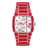 Reloj Hombre Diesel Dz4637 Cliffhanger Color De La Correa Rojo Color Del Bisel Rojo Color Del Fondo Plateado