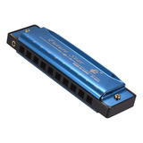 Órgano Bucal Harmonica Blue Design 10 Abs Con Lengüetas De