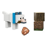 Minecraft Wolf - Figura Coleccionable Auténtica De Videojue