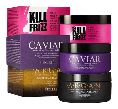 Kit Mascara Capilar Caviar +mascara Argan +mascara Killfrizz