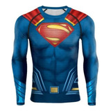 Tops Camisa Compresión Con Estampado De Superman Para Hombre