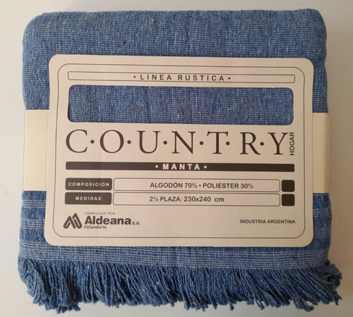 Colcha Rustica Country Cubrecama Manta Sillon 1 1/2 Plaza