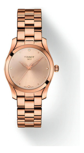 Reloj Tissot T-wave Diamond T1122103345600 Mujer | Original Color De La Malla Oro Rose Color Del Bisel Rosé Color Del Fondo Rose