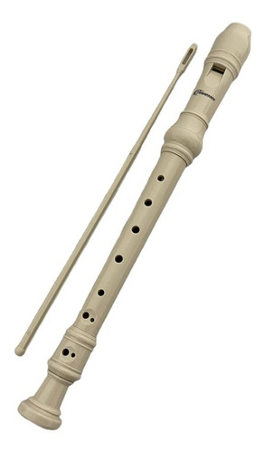 Flauta Doce Soprano Germânica Com Vareta Limpeza + Capa