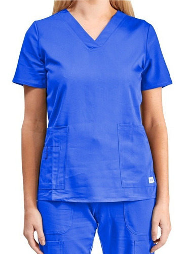 Top Polera Uniforme Clinico Mujer -azul Rey- One Stitches