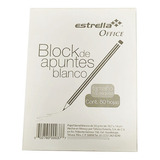 Block Nota Estrella 80h Blanco 1/2 Esquela Engomado 12pzs