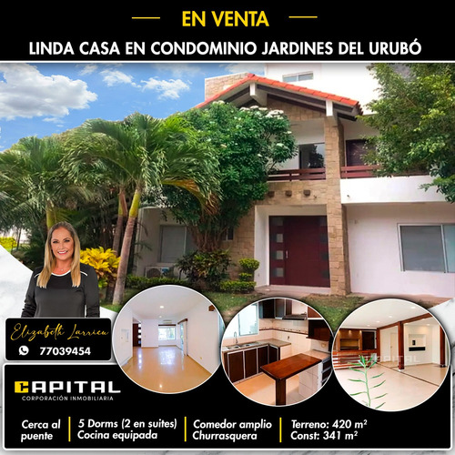 Casa En Venta En El Condominio Jardines Del Urubo