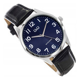 Reloj Q&q Hombre Qa06j100y Correa Color De La Correa Negro Color Del Bisel Plateado Color Del Fondo Azul Q59a002py